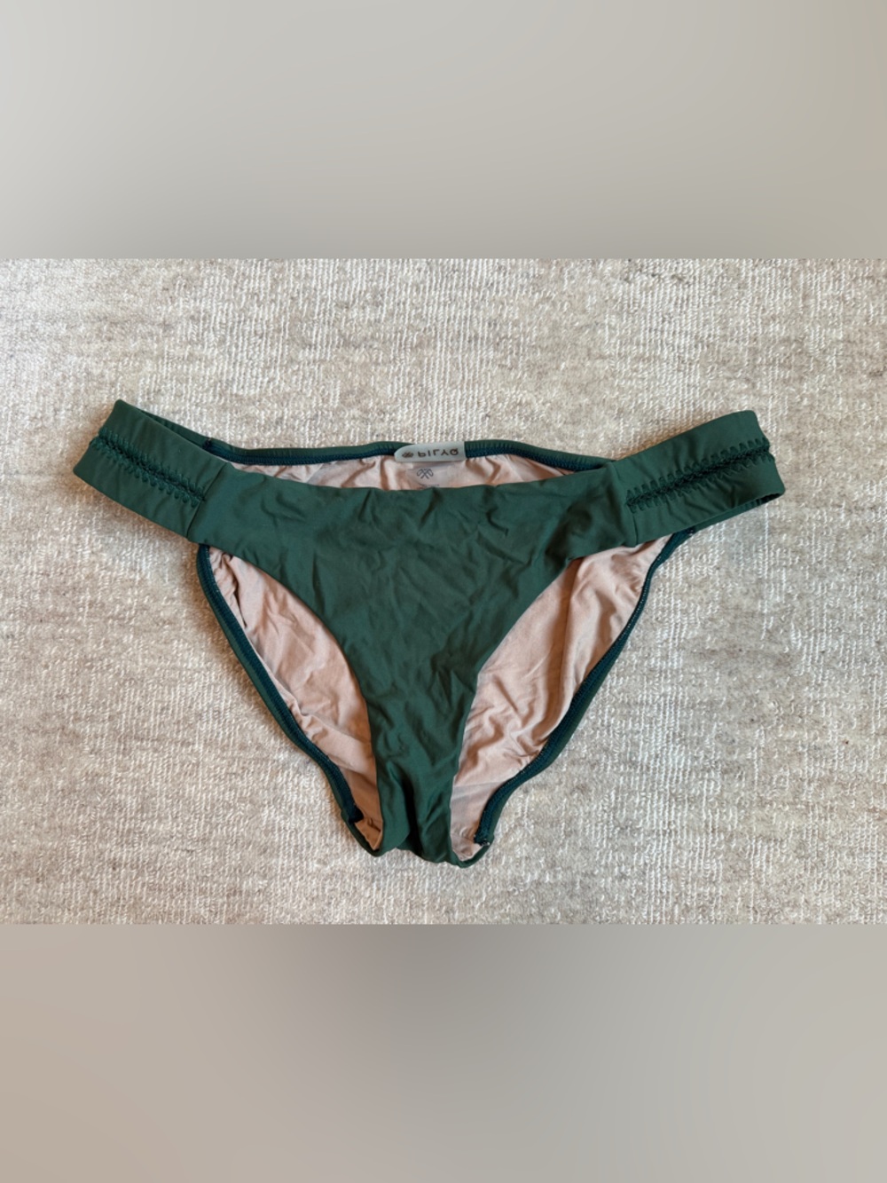 Pilyq Forest Green Bikini Bottom with Nude Lining